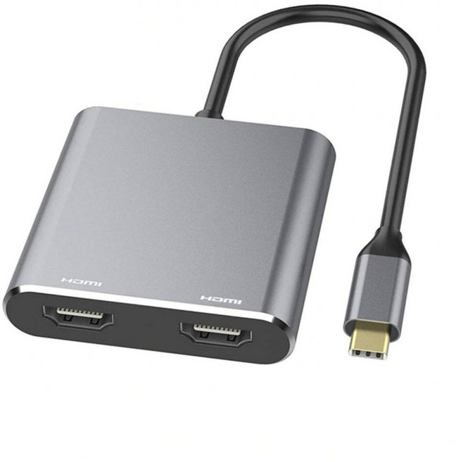 Type-C 轉雙HDMI 雙螢幕輸出轉接器 高畫質影像, 1個, C to dual HDMI(異顯)