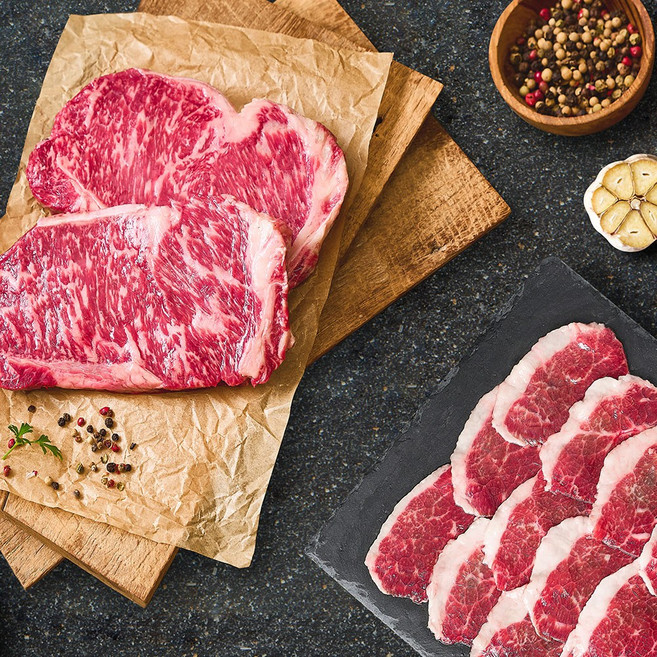 [왕비집] 1++한우 채끝등심 200g + 차돌박이 200g