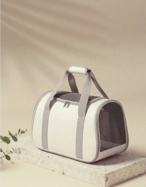 강아지 고양이 이동가방 애견 이동장 캐리어, 아이보리, 1개