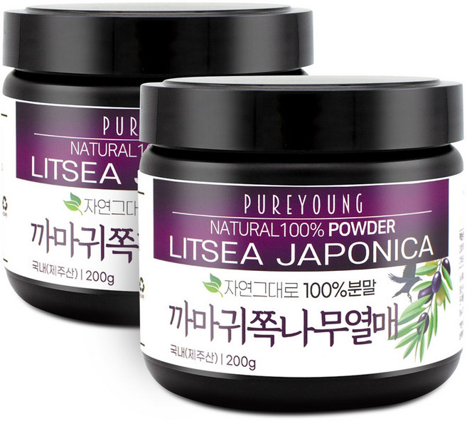 퓨어영 국내산 제주 까마귀쪽나무열매 분말 가루 200g 구렁비, 2개