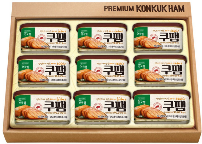 건국햄 쿠팸 캔 햄 선물세트, 1.8kg, 3세트