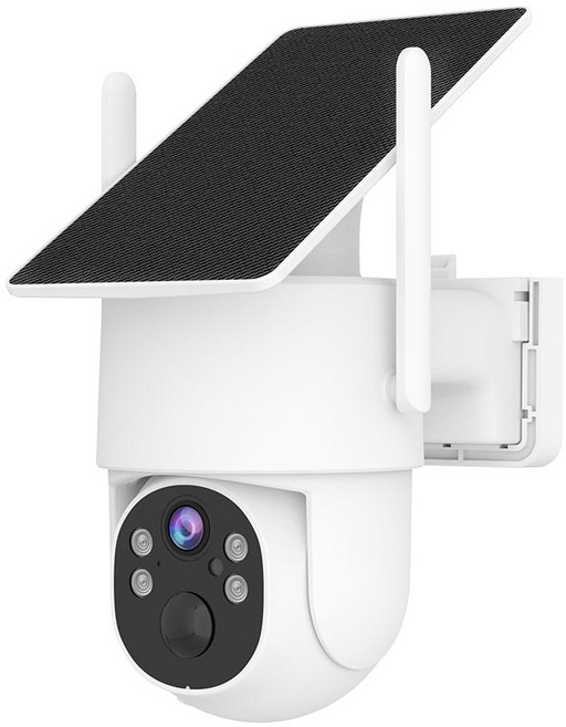 2K 4MP 현관 무선 CCTV 실외용 PTZ 배터리 카메라 태양광 충전 패널, 1개, 4MP CCTV 실외용