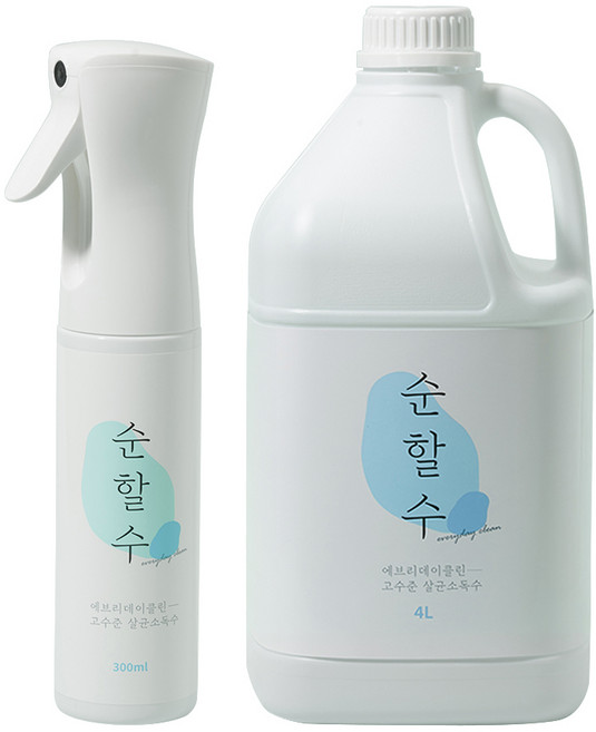 에브리데이클린 순할수 살균소독수 스프레이 300ml+리필 4L (손소독제 살균제), 1개