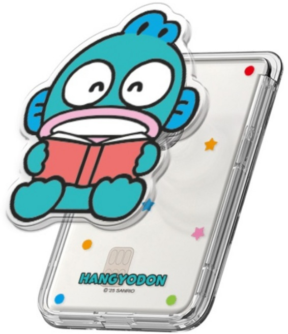 산리오 아크릴 그립 스마트톡 투명 마그네틱 카드지갑(맥세이프 호환), 1개, 위크앤드_한교동