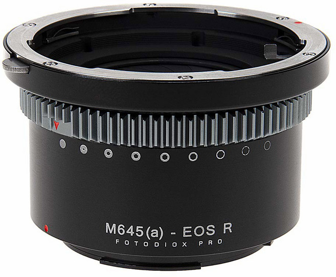 Pentax K 오토 포커스 마운트(Pk Af) DSLR 렌즈와 호환되는 포토디옥스 프로 렌즈 마운트 어댑터 - 캐논 RF(EOS-R) 미러리스 카메라 본체, 6 Mamiya 645 AF/AF-D (Iris Ada, 1개