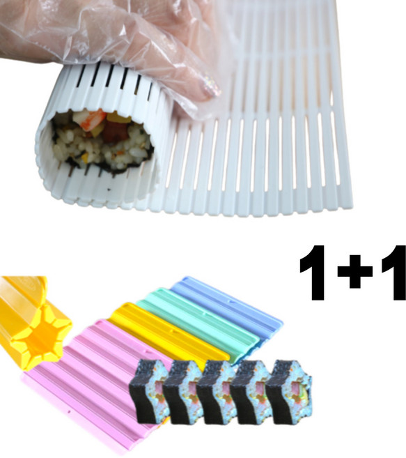 1+1 홈밸류언스 대영 국내생산 별모양 김밥말이 일반 김밥말이매트 set, 1개, 색상랜덤