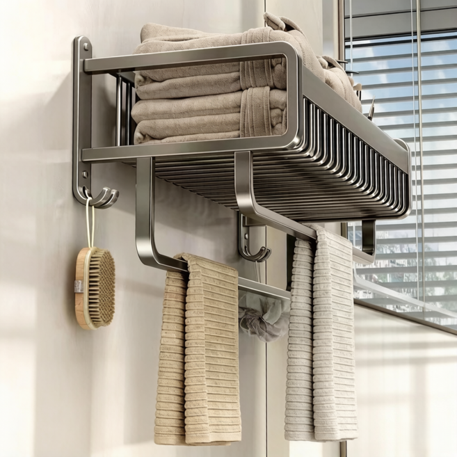 太空鋁製毛巾架 衛浴置物架, 槍灰, 1個
