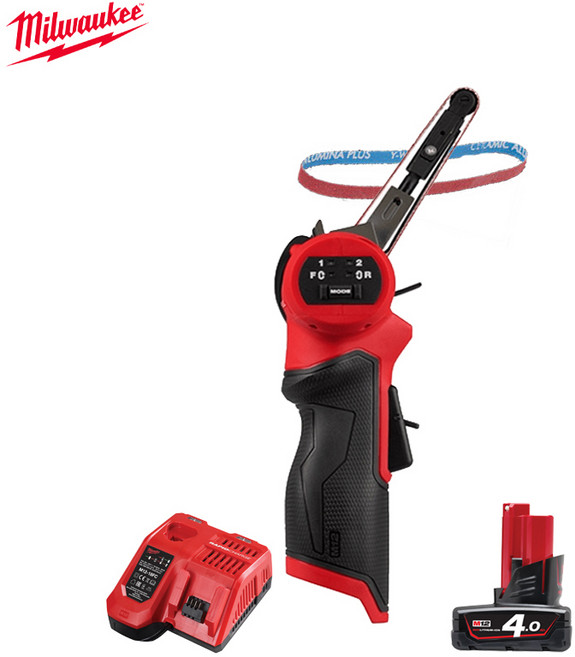 밀워키 충전벨트샌더 M12 FBFL10-0세트 4Ah 1개 충전기DFC 12V 벨트10x330mm