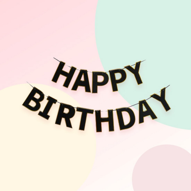 [파티지] 스파이더맨풍선 히어로풍선 모음 생일풍선 세트 배트맨 아이언맨, HR_B_금테 생일가랜드 _히어로 블랙