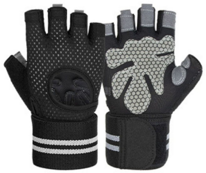 다있소유 손목 보호 헬스 장갑 미끄럼방지, 1개, 블랙