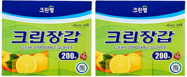 크린랩 크린장갑 200매, 200개입, 2개