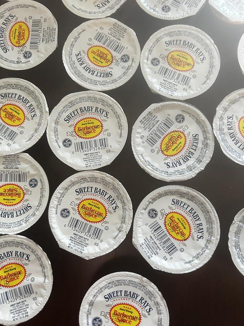 Sweet Baby Ray's 오리지널 바베큐 소스 개별 디핑 서빙 컵 35.4g(1.25온스) 30개 TM 라벨로 판매 시 포장 200694, Sweet Baby Ray's 오리지널 바베큐 소스,