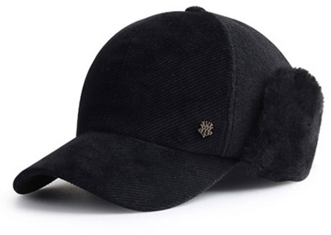 엠쿰 플리스커브캡 겨울골프모자 방한 골프귀달이모자 빅사이즈, 블랙, 1개