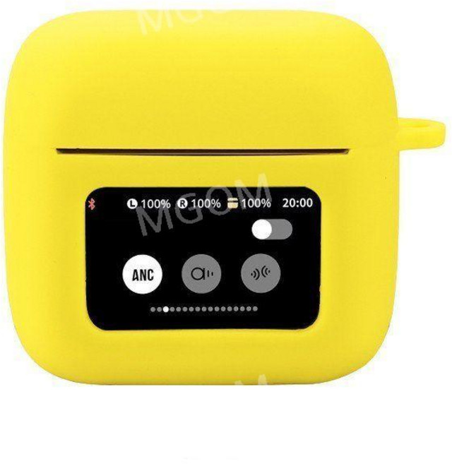 JBL Tour Pro3 투명 케이스 호환 실리콘 보호 소프트 커버 무선 이어폰, 옐로우케이스+보호필름