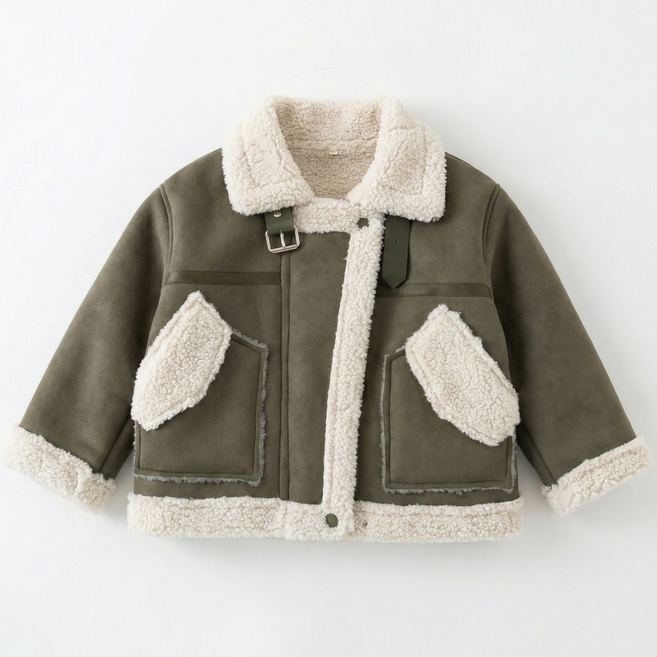 지디오 키즈 뽀글이 무스탕 하이넥 방한 기모 숏 코트 겨울 남아 여아 공용 자켓 점퍼 아우터