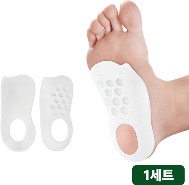 비바케어 아치 보조 기능성 발편한 깔창 패드, 1세트, 화이트