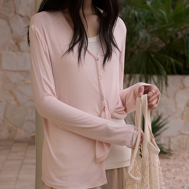 스토리원 WM-FWOT048 여성 실크 모달 가디건