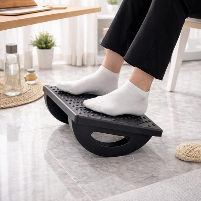 라티엘 각도조절 바른자세 책상 발받침대, 블랙