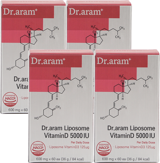 닥터아람 리포좀 비타민D 5000 IU, 60정, 4개