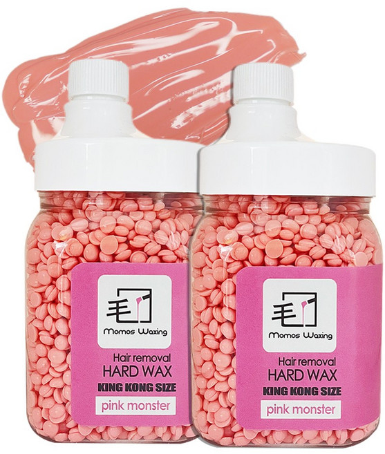 모모스왁싱 핑크몬스터 대용량 하드왁스 모든 부위용, 2개, 400g
