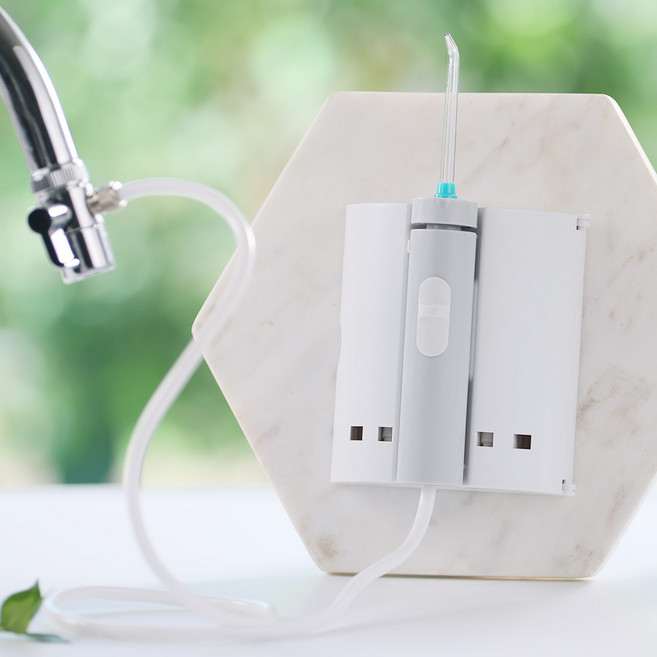 가정용 무동력 직수형 수도직결식 구강세정기 탭앤픽, 화이트