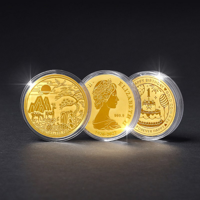 골드팡 24K 행운 순금코인 0.2g 3종 택1+복패키지 세트_당일도착(십장생/엘리자베스/해피벌스데이) 쌀알금 콩알금 덩어리 저중량 금거래소 미니골드바 금테크 부모님선물