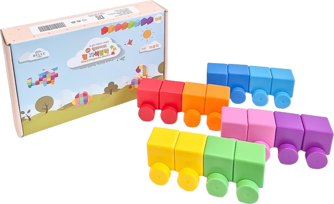 벨베이비 영유아 휠 자석블럭 빅사이즈 35mm(휠), 레인보우, 1개