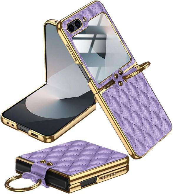 헤미션 갤럭시 Z플립 링 가죽 케이스 외부보호필름 ZFLC01