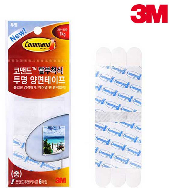 3M 코맨드 양면테이프 리필 투명 중, 1개