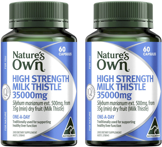 네이쳐스온 하이 스트렝스 밀크시슬 35000mg 캡슐, 2개, 60정