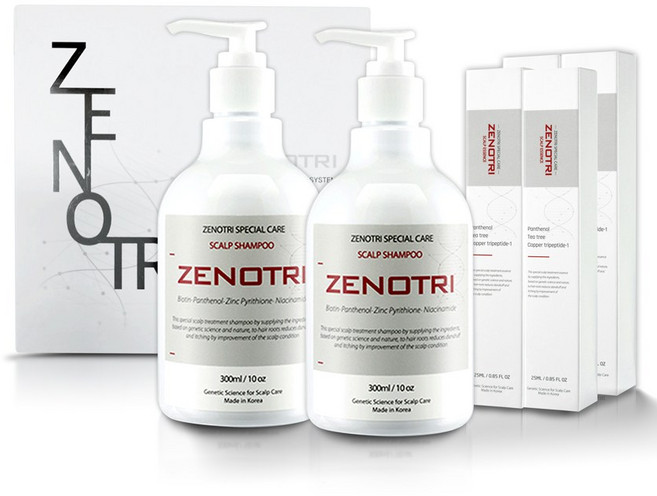 제노트리 비듬제로 기프트팩(두피샴푸300ml 2개 두피에센스25ml 4개), 1세트