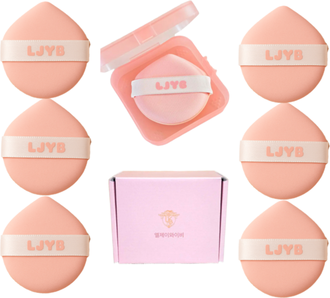 엘제이와이비 쫀쫀 밀착 화잘먹 뚱방울퍼프, 7개, 핑크