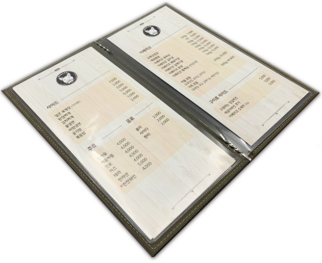 을지메뉴 모던아트 M사이즈 고급 메뉴판 제작, 1개, 모던그레이 M_10page(5장)