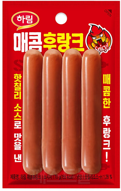 하림 매콤 후랑크, 1개, 70g
