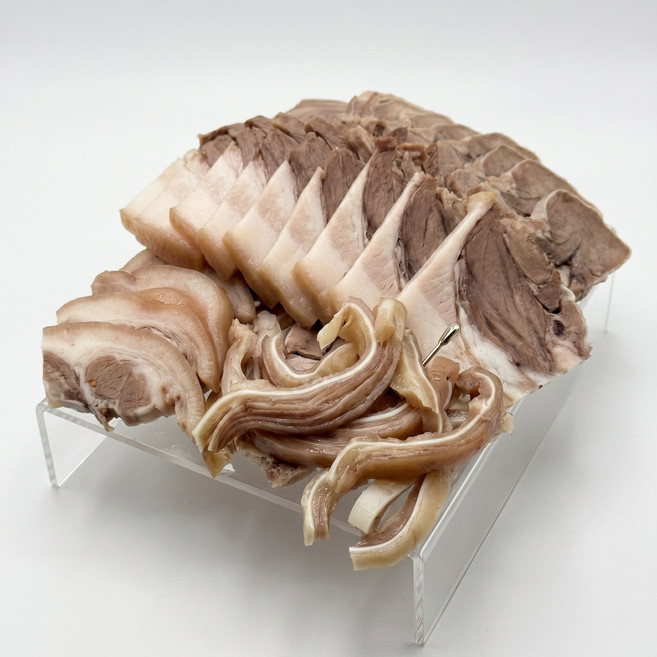 [1kg] 삶은 머릿고기 슬라이스 돼지머리고기 국밥재료 돼지부속 머리수육 업소용 대용량, 1개, 1kg