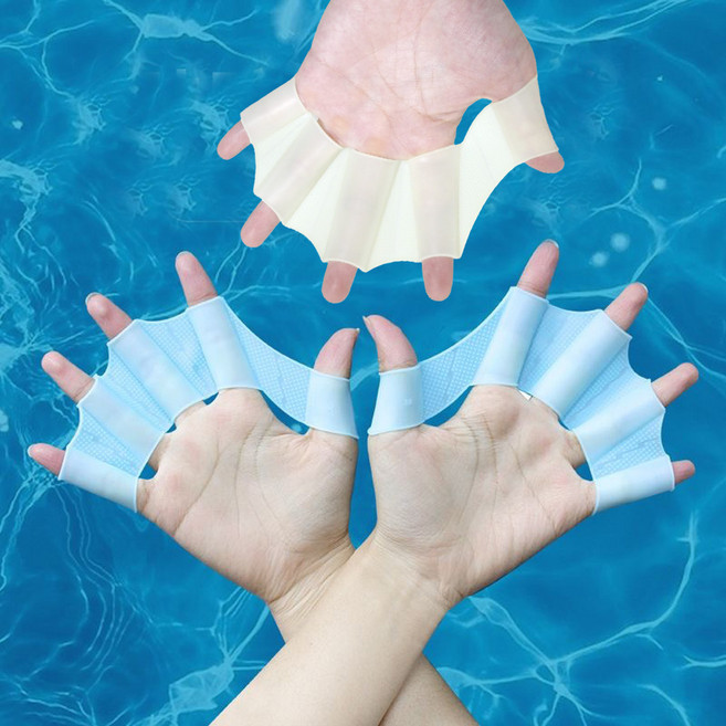 TLB 워터핏 개구리 손 물갈퀴 오리발 물놀이용품 수영 장갑, 블루