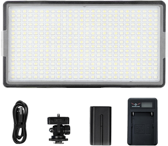 주닉스 LED416 비디오 방송용 라이브 조명 색온도 밝기 조절 416pcs 라이트 풀패키지, 1개