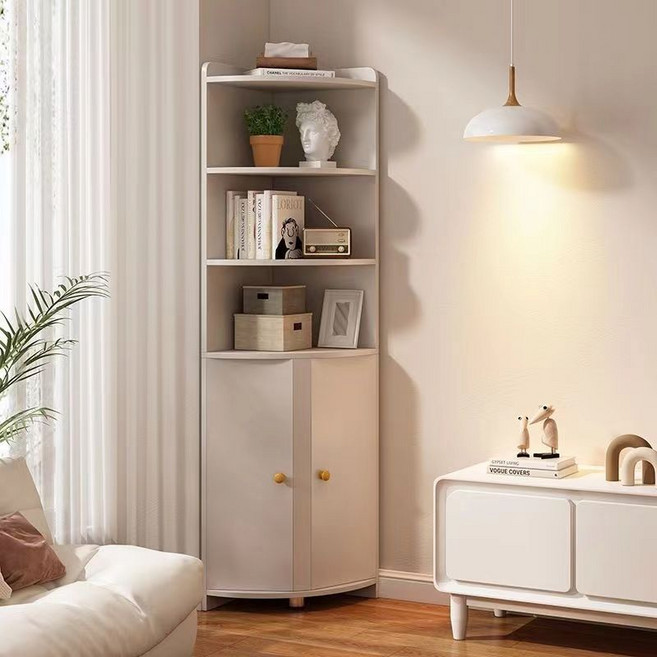 안정적인 삼각 구조 코너 수납장 JG01 코너 캐비닛 30/50*181cm, 베이지 30x30x181cm