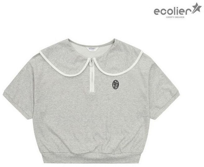 에꼴리에 여자 여름이월 5부반집업 카라맨투맨티(24B5753)_CC