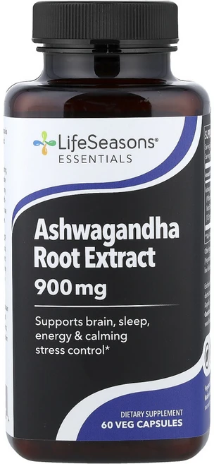 LifeSeasons 아슈와간다 뿌리추출물 900mg 베지 캡슐 60정(캡슐 1정당 450mg), 1개, 60정 - 쿠팡