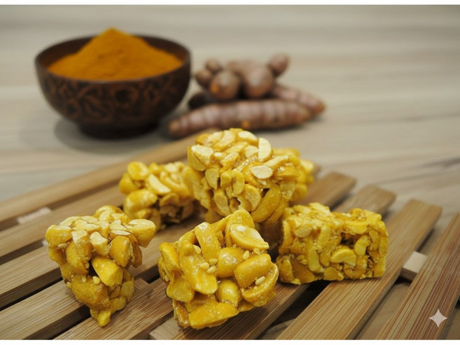 周傳 黃金薑黃花生酥, 1個, 3包