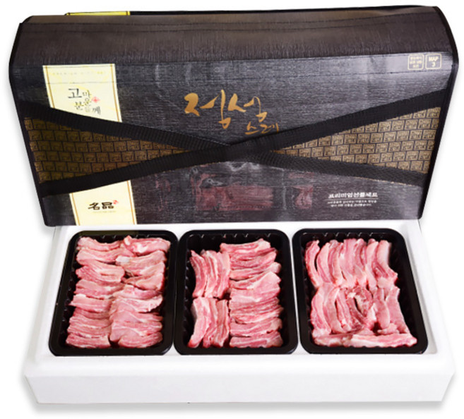 [명품선물] 문경쑥돈 한돈 등갈비 선물세트 1.5kg (찜/구이용)
