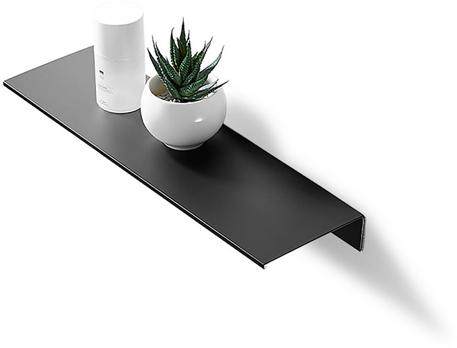라온 무타공 심플 욕실 선반, 블랙, 1개