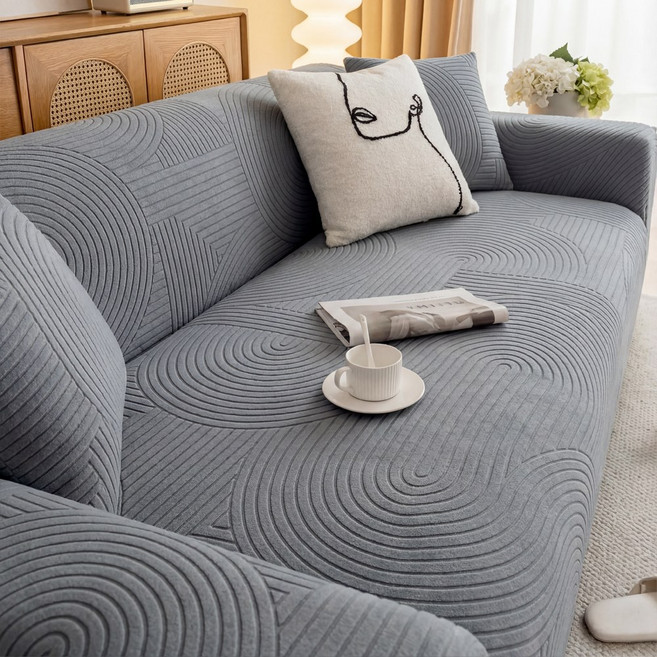 커버무드 소프트 소파 커버 + 자체제작 고정 스펀지, 딥 그레이, 1개