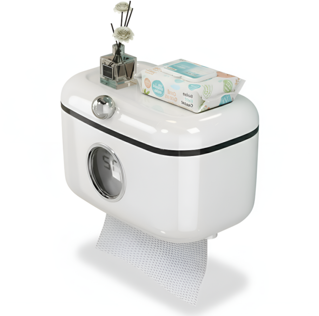 러슈브 무타공 화장실 방수 휴지걸이, 화이트, 1개