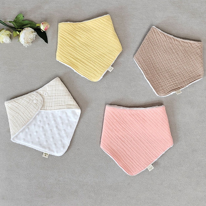 메롱베베 국내생산 삼중거즈 극세사 겨울 스카프빕 아기 유아용 여아 남아