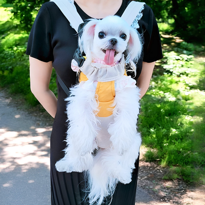 포오포오 애견 강아지 이동가방 슬링백 백팩, 1개, 블루