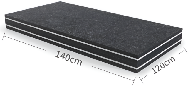 이스턴 드럼 매트 층간 소음 차단 타악기 스피커 방음 진동 방지 패드, 1개, 120 x 140 x 6cm / 다크그레이