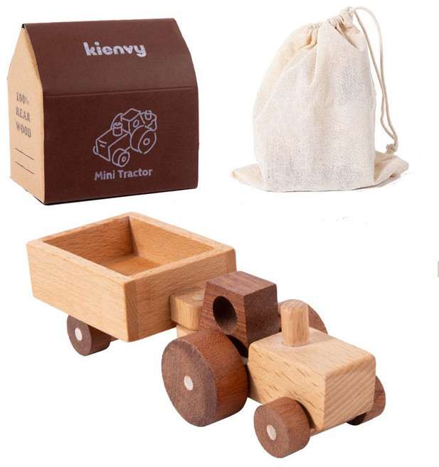 kienvy 實木小滾筒 (Mini Road Roller) 兒童木質玩具, 拖拉機, 1個