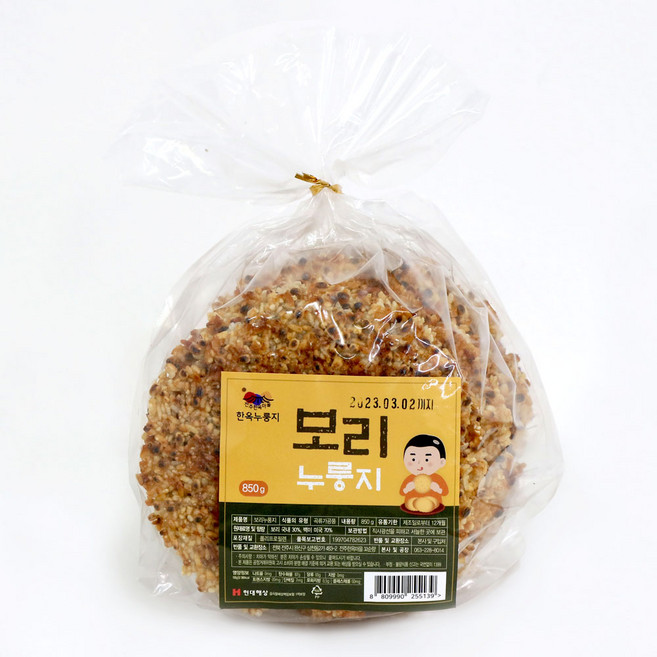 전주한옥마을 한옥누룽지 보리누룽지 850g 식사 선식, 1개